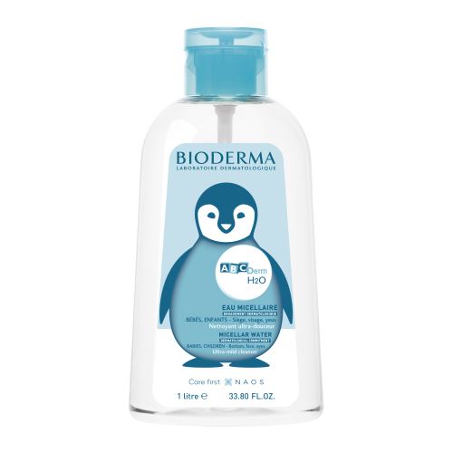 Bioderma ABCDerm H2O - micelární voda 1000 ml s pumpou - Micelární voda, která respektuje křehkost citlivé dětské pokožky.